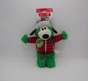 Jouet peluche résistante pour chien KONG Knots en forme d’ours vert, face avant