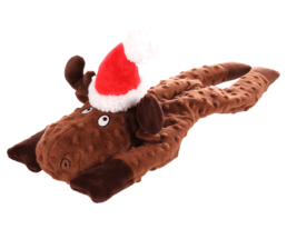 Jouet chien peluche caribou brun Taci – couineur et craquant, thème Noël