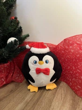 Jouet peluche pingouin Bollo noir pour chien – design festif de Noël