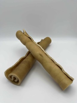 Friandise joue de bœuf roulée 30 cm pour chien – 100 % bœuf, longue mastication