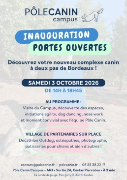 affiche inauguration portes ouvertes complexe canin